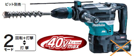 マキタ電動工具　【40mm】40Vmax充電式ハンマードリル（SDSマックスシャンク）　HR005GZK（本体+ケース）【バッテリー・充電器は別売】※無線連動対応（ワイヤレスユニットは別売）