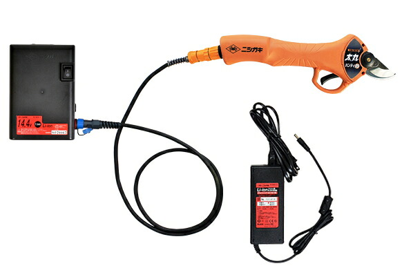 ニシガキ　14.4V充電式剪定鋏　太丸ハンディ25　N-928【バッテリー・充電器付】｜ケンチクボーイ 30,373円