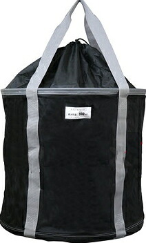 Nバッグ　荷揚げバケツ（巾着付）　底面PP板（立ち上がりなし）【600φ×高さ600mm/100kg荷重】巾着付　KM-NK12　※鉄板底ではありません