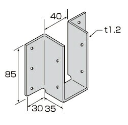 山菱　（C）根太受け金物　JH204・206（釘付）【1ケース/60個入】 5,251円