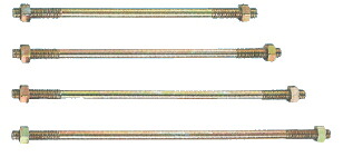 Z認定品 両引きボルト（ナット2個付） クロメート M12×480mm【1ケース/50本入】