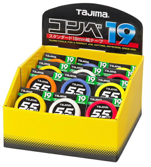 タジマ物の具 規摸 原則として価値付ける用コンベックス コンベ19裏張り付見せびらかす仕掛ける 5.5m C19-55KS（尺好いかげんに目盛付）【1箱/24個入】