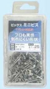 天野製造所 ビックス ミニ螺旋釘（Ｎｉ） ミニ風呂敷き包み MNP-16ニッケル 2.1×16粍【1入れもの/450本入×18風呂敷き包み入】