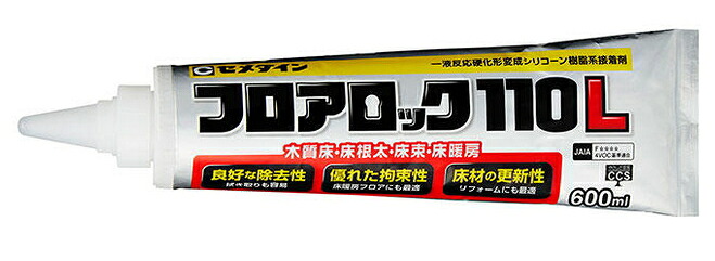 セメダイン　根太組付用・木質床材用・床束用接着剤　フロアーロック110L　neoパック（600mL）　RE-562【1ケース/12本入】