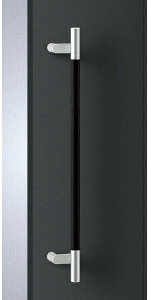 UNION（ユニオン）　ドアハンドル　強化木　マットブラック＋アルミ　フロストシルバー　T2690-10-791-L600【内外/1組】