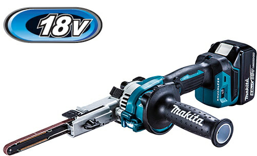 マキタ電動手道具 18V申し受ける式ベルトサンダー【9粍】 BS180DRG【BL1860B×1個・申し受ける器DC18RF・入れもの付】
