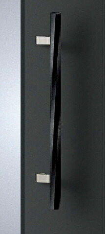 UNION（ユニオン）　ドアハンドル　ユニウッド　ブラック＋ステンレス　ヘアライン　T2208-36-107【内外/1組】｜ケンチクボーイ