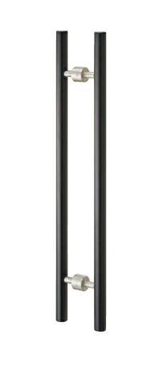 MARUKI（丸喜金属元素） W-2200 クロ材木 丸棒手持ち部分25φ（両面）【1組】 花・ガーデン・DIY-建具金物-木材・建築資材・設備