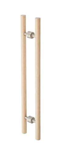 MARUKI（丸喜金属）　W-28　シラキウッド 丸棒ハンドル25φ（両面用）【1組】｜ケンチクボーイ