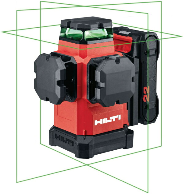 HILTI（ヒルティ） NURON（ニューロン） 22Vマルチラインレーザー PM 50MG-22基本原理書き割り【※乾電池・申し受ける器・受光器・三脚架は別売】 緑であることレーザ墨出し器