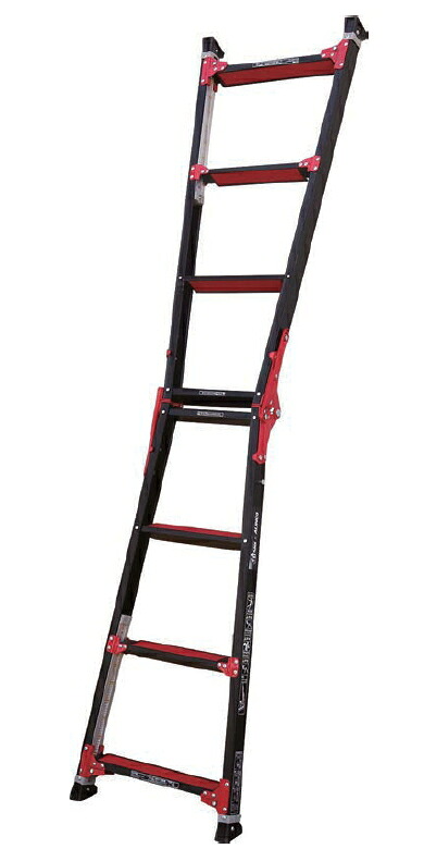 【特価品!!】アルインコ×侍BLACK　伸縮脚付はしご兼用脚立　SRB-FX120【天板高さ1.00～1.30m】
