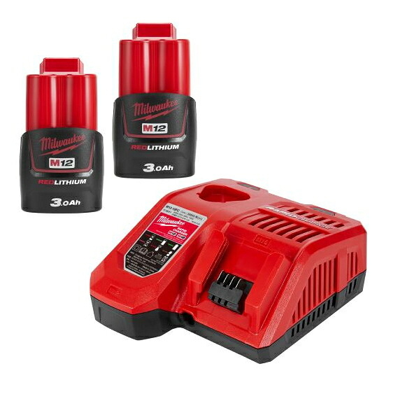 ミルウォーキー 【M12】M12（2）3.0Ah FC出発信号機一揃いの道具 M12-18 NRG-302 JP【3.0Ah蓄電池×2個・申し受ける器付】