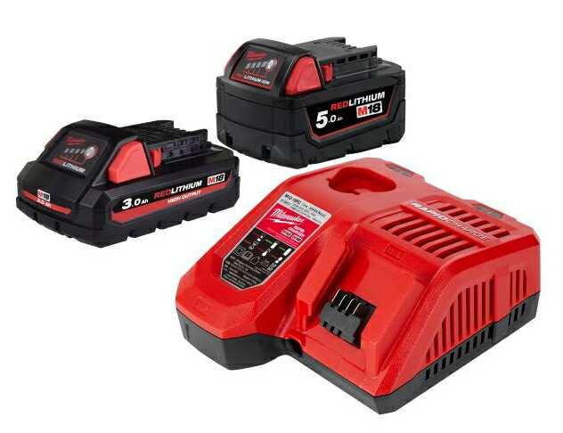 ミルウォーキー 【M18】HO3.0Ah \u0026 5.0Ah 出発信号機一揃いの道具 M18 HNRG-532 JP【3.0Ah蓄電池×1個・5.0Ah蓄電池×1個・申し受ける器付】