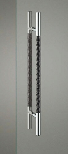 UNION（ユニオン）　ドアハンドル　ブレイドレザー　ブラック＋ステンレス　ミラー　G1236-01-991【内外/1組】｜ケンチクボーイ