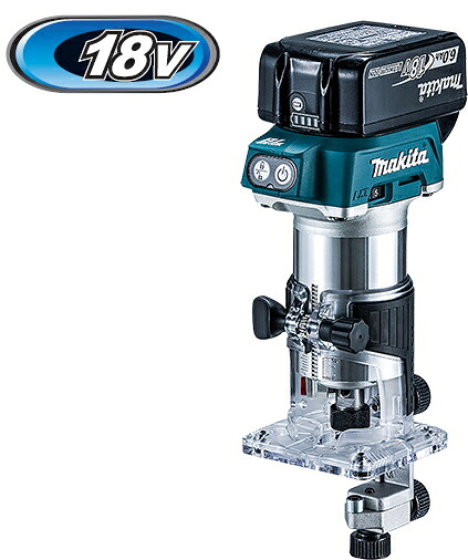 マキタ電動物の具 18V申し受ける式トリマ（トリマベース操作手順） RT50DRG【BL1860B×1個・申し受ける器DC18RF・容れもの付】