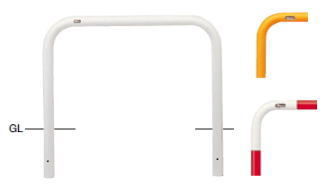 サンポール　車止め　アーチ　固定式　φ60.5×W1000×H650 (Y)黄　FAA-7U10-650 【※メーカー直送品のため代金引換便はご利用になれません】【個人宅配送の場合は都度送料お見積りとなります】　50972