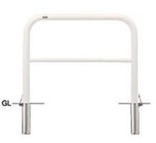 サンポール　車止め　アーチ　差込式フタ付　φ60.5×W1000×H800 (Y)黄　FAH-7SF10-800 【※メーカー直送品のため代金引換便はご利用になれません】【個人宅配送の場合は都度送料お見積りとなります】　51227
