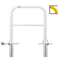 サンポール　車止め　アーチ　差込式フタ付　φ60.5×W750×H800 (RW)赤白　FAH-7SF75-800 【※メーカー直送品のため代金引換便はご利用になれません】【個人宅配送の場合は都度送料お見積りとなります】　51207