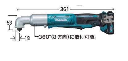 マキタ電動工具　10.8V充電式アングルインパクトドライバー TL064DZ（本体のみ）【バッテリー・充電器・ケースは別売】