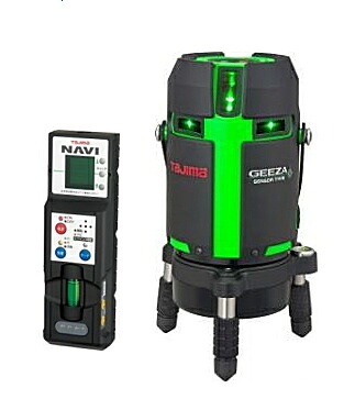 タジマ物の具 緑であることレーザ墨出し器 ナビジーザ NAVI GEEZA検出器KJC（本体+NAVI受光器）【三脚架は別売】 GZASN-KJC