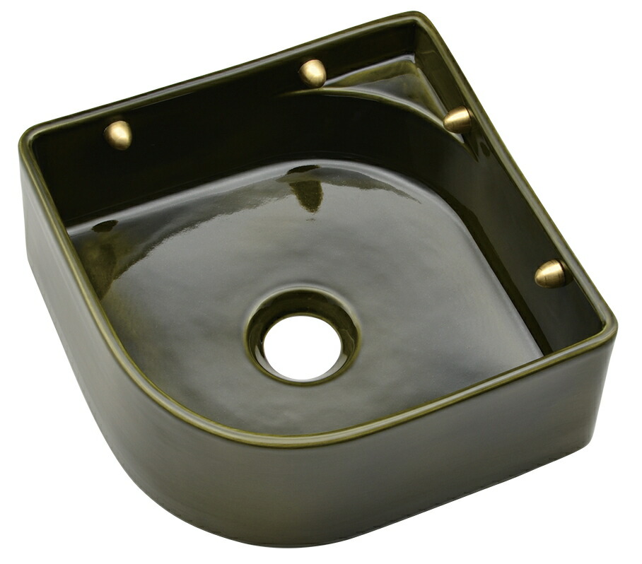 カクダイ　壁掛手洗器　茶　493-234-GR