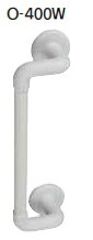マツ六 32ソフトアクアレール オフセットI型ハンド SAQ-O-400W ホワイト Φ32×400mm