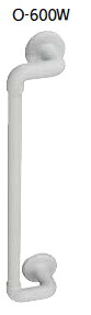 マツ六　32ソフトアクアレール　オフセットI型ハンド　SAQ-O-600W　ホワイト　Φ32×600mm