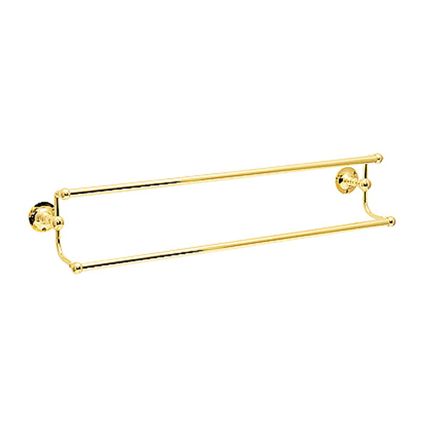 ゴーリキアイランド　真鍮　ダブルタオルバー(Solid　Brassシリーズ)　　金色　680ミリタイプ【真鍮　アンティーク　ブラス　雑貨】