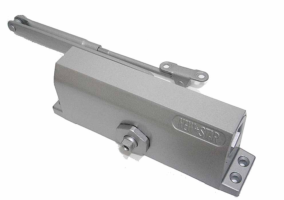 NEWSTAR（ニューはやりっ児） ドアクローザー 186（標準尺度型・立ちふさがる付） しろがね色（N-01）のみ 部屋の入り口読み合わせる ※決定づける我が強いご選りわけるください