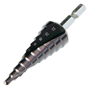 DENSAN（デンサン/ジェフコム）　ブラックチタンステップドリル（6.35六角軸）　DSB-422RH