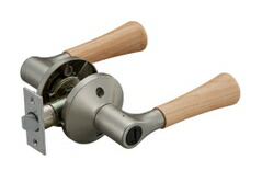 マツ六　ECLE　兼用バリアフリーレバー間仕切錠（バックセット50・60mm対応/扉厚30～42mm）　木製レバー　EL5060-3MW-NSNC　Nシルバー+Nクリア【※カタログ共通画像使用のため、商品画像・カラーにはご注意ください!!】
