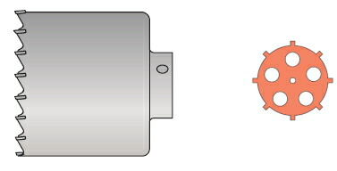 ミヤナガ ポリ鳴らす続きもの 塩ビ管用中核グループせん孔機（截断機） PCEW147C 【刃先径：147粍 法的有効性長：80粍】