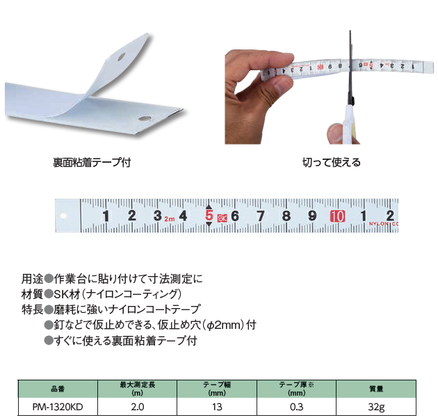 新潟精機 SK 快段目盛 最大測定長 貼れるメジャー 高評価のクリスマスプレゼント 貼れるメジャー