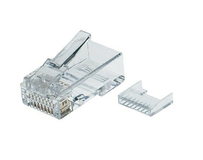DENSAN（デンサン/ジェフコム）　カテゴリー5e　モジュラープラグ 2ピースタイプ (単線・より線共用タイプ)　100個入　M5E-2P-855H