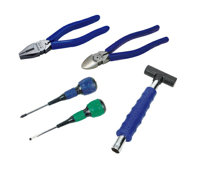 DENSAN（デンサン/ジェフコム）　新人工具5点セット（ハンマー玄能タイプ）　SJK-5SET-B2