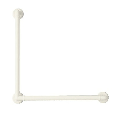 マツ六　32 ソフトアクアレール プラス　L型ハンド　ディンプル付　Φ32&times;600&times;600mm　ホワイト　SAP-K-N6060W　(1本)　※代引き不可｜ケンチクボーイ