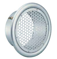西邦工業　外壁用アルミ製換気口〈フラットグリル〉丸パンチング型 8Φ×PITCH10　大口径　SP250　A寸法245　標準品（網なし）