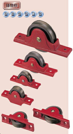 ヨコヅナ 鋳物枠ローラー戸車 平型 鉄鋳枠 90mm RJC-0902【1個入】