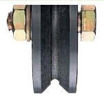 ヨコヅナ 鉄重量戸車 ※車のみ（ボルト・ナット付） V型 150ｍｍ JHP-1505【1個入】