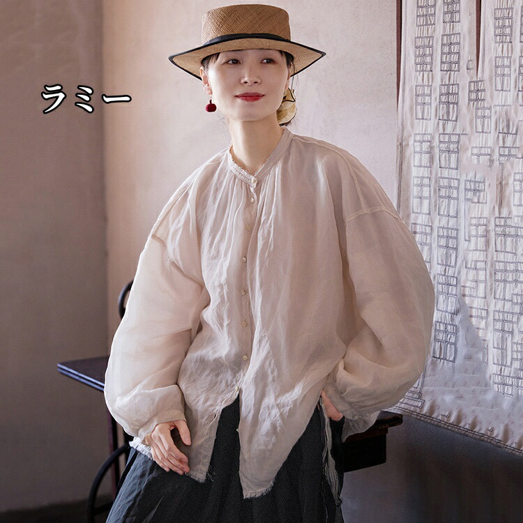 ラミーシャツ 長袖シャツ 麻 レディースシャツ ラミー100％ カジュアルシャツ ライトアウター shirt ナチュラル ゆったり風 着回し カーディガン ワーク レギュラーシャツ カジュアル 通勤 休日 上品さ 女性トップス 春服 秋物 母の日 ギフト｜健友ネットショッピング