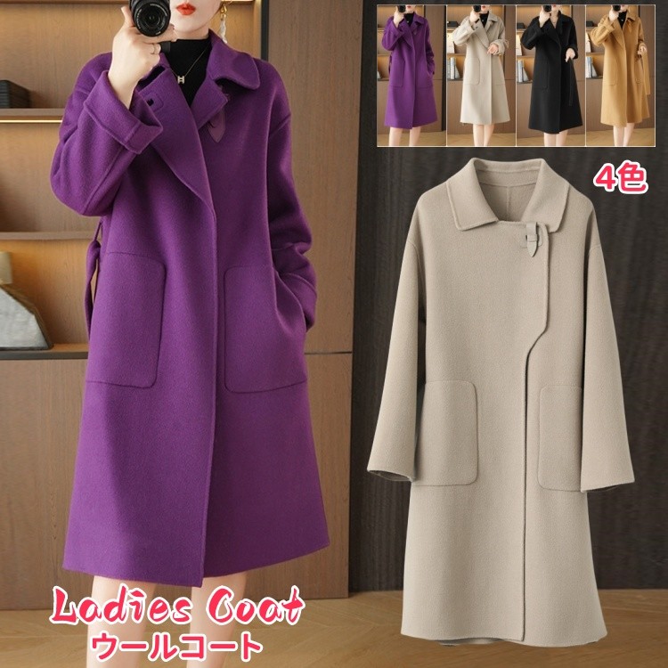 楽天市場】チェスターコート レディース ウールコート ベルト付き