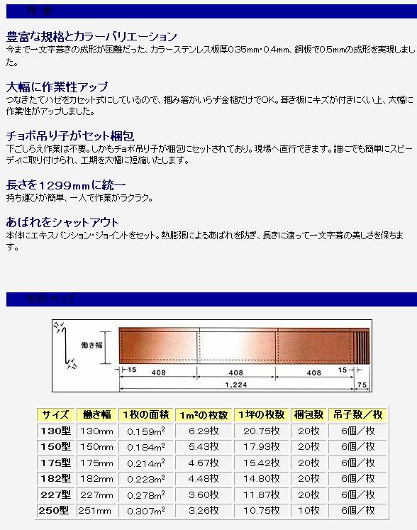 楽天市場 はやぶき 一文字 銅板 板厚0 4ミリ 横葺銅板屋根175型 1箱枚入り 屋根材 建材ステーション