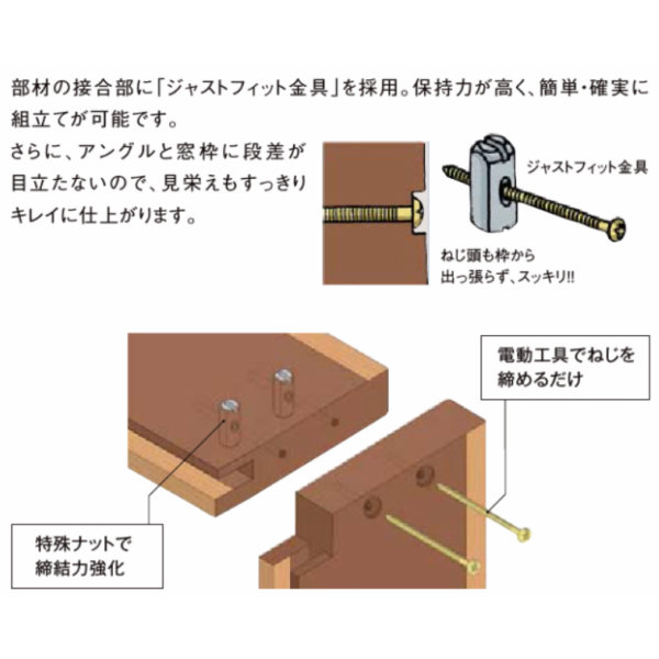 DS窓枠ジャストカット仕様サーモスL/2-H/Xシリーズ用規格サイズ17618用ノンケーシングねじ付アングル三方LIXIL/TOSTEM高性能ハイブリット窓断熱サッシ