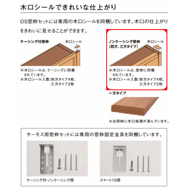 DS窓枠ジャストカット仕様サーモスL/2-H/Xシリーズ用規格サイズ17618用ノンケーシングねじ付アングル三方LIXIL/TOSTEM高性能ハイブリット窓断熱サッシ