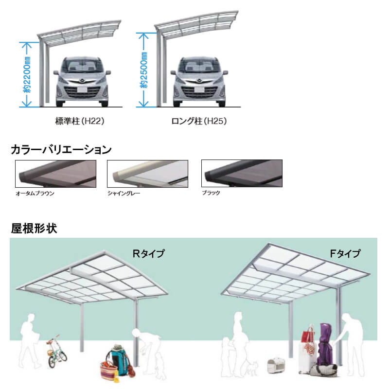 衝撃価格 Lixil リクシルカーポートsa 1台用 二輪車用レギュラー屋根形状ｆタイプ延長24 50 14型w2393 L6440 熱線吸収ポリカーボネート屋根材車庫ガレージ本体まずはお気軽に現地調査をご依頼ください Lixil リクシルカーポート本体現地調査取付施工工事付きでのご
