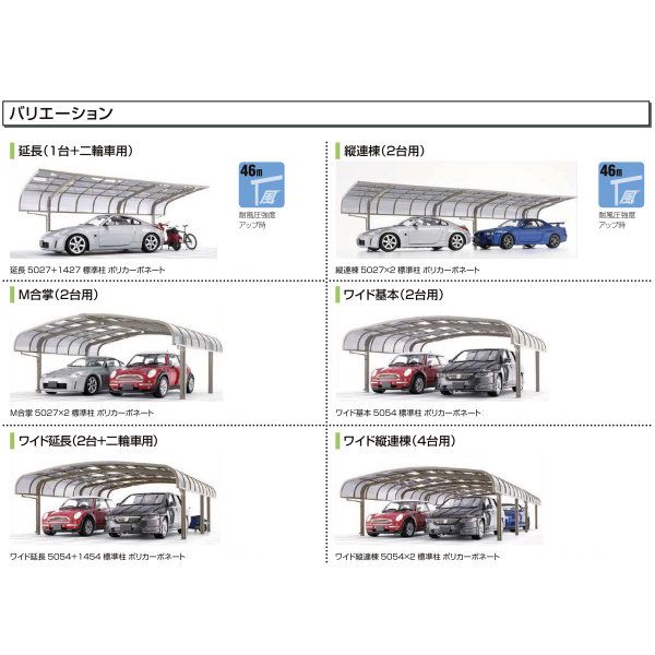 テールポートシグマiii カーポート5727 1427 長さl7098 幅d2700mm 1台用延長車庫リクシル本体1台用延長1台 用 二輪車用一般タイプガレージ車庫旧レギュラーkenzai 建材百貨店カーポート