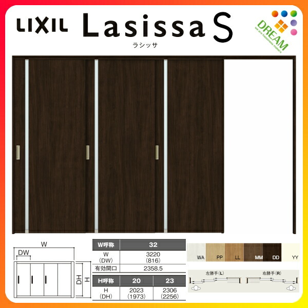 可動間仕切り 片引き戸 3枚建 引戸上吊方式 ラシッサs ガラスタイプ Lgl ノンケーシング枠 32 3223 リクシル 室内引き戸 引戸 建具 ドア 室内ドア おしゃれ 交換 室内ドア リフォーム Diy Kenzai 法人様は送料無料 Onpointchiro Com