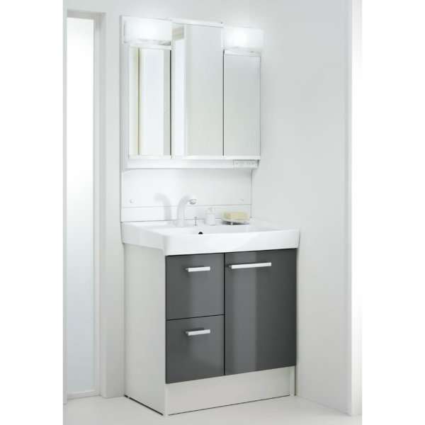 オフト 洗面化粧台 リフォーム オフト おしゃれ リクシル イナックス 8月はエントリーで全品p10倍 洗面台 Lixil オフト 洗面台 間口750 全高1850mm Ftv1h 755sy W Mftv1 753txju 3面鏡 Led照明 引出タイプ シャワー水栓 Lixil Inax 洗面化粧台 セット リフォーム Diy