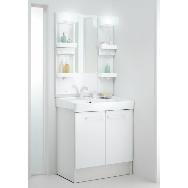 おしゃれ 洗面化粧台 セット 洗面台 オフト Inax 洗面用設備 Diy リクシル イナックス Kenzai 建材百貨店 オフト Led照明 Lixil シャワー水栓 リフォーム 洗面化粧台 洗面台 扉タイプ 1面鏡 間口750 全高1780mm Ftv1n 755sy Mftx1 751yfju リフォーム Inax