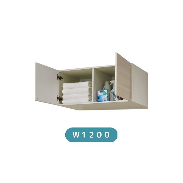 洗面台 LIXIL/INAX Crevi クレヴィ 奥行500タイプ アッパーキャビネット 間口W1200×D490×H400mm RBU-1205C 収納 洗面化粧台 リフォーム DIY kenzai